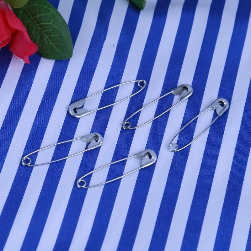 60pcs Silver Tone Metal Rvs Broche Badge Sieraden Veiligheidsspelden Bevindingen Naaien Ambachtelijke Accessoires Veiligheidsspelden 3/3. 5/4. 5