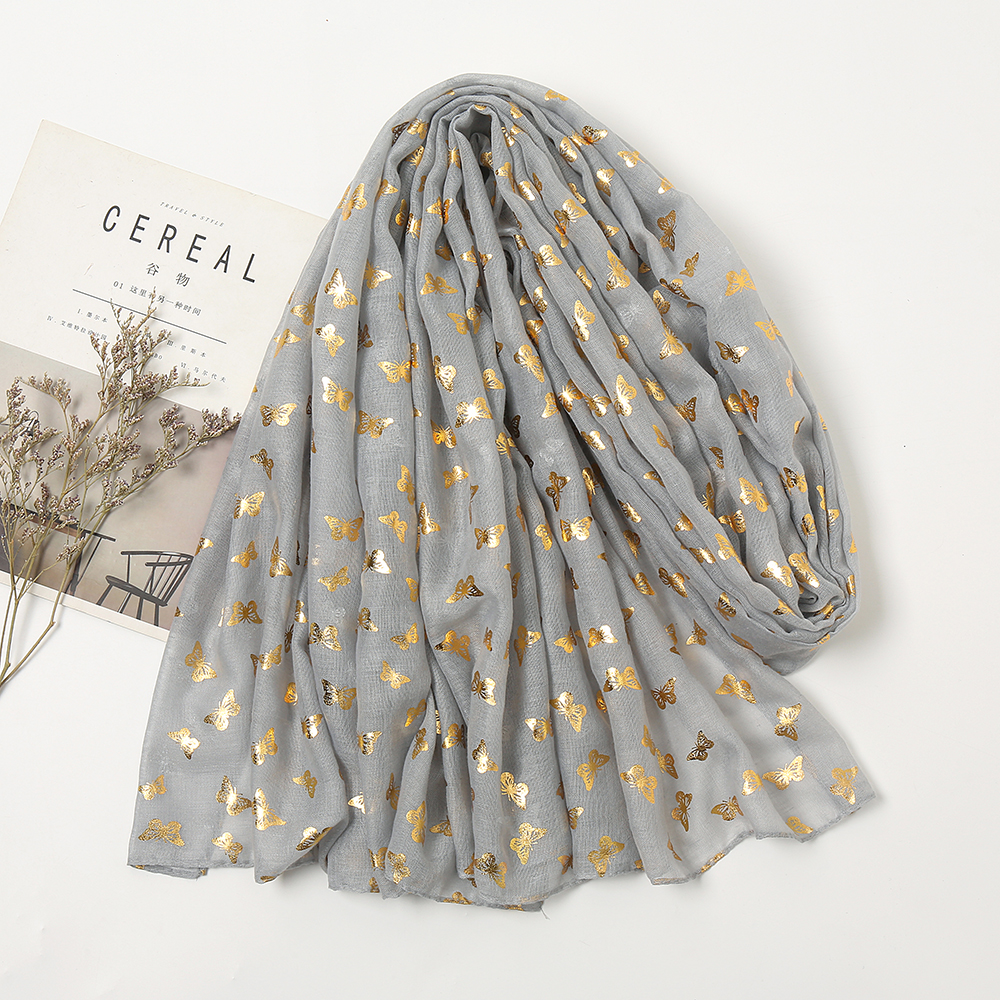 Foulard à paillettes doré uni pour femme, Hijab surdimensionné, châle brillant, bandeau musulman
