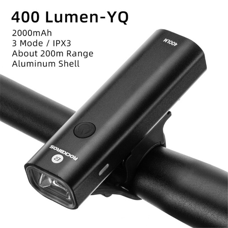 ROCKBROS LED Bike Light USB Oplaadbare Fiets Licht Regendicht Aluminium Ultralight Zaklamp 2000mAh MTB Voorlamp Koplamp