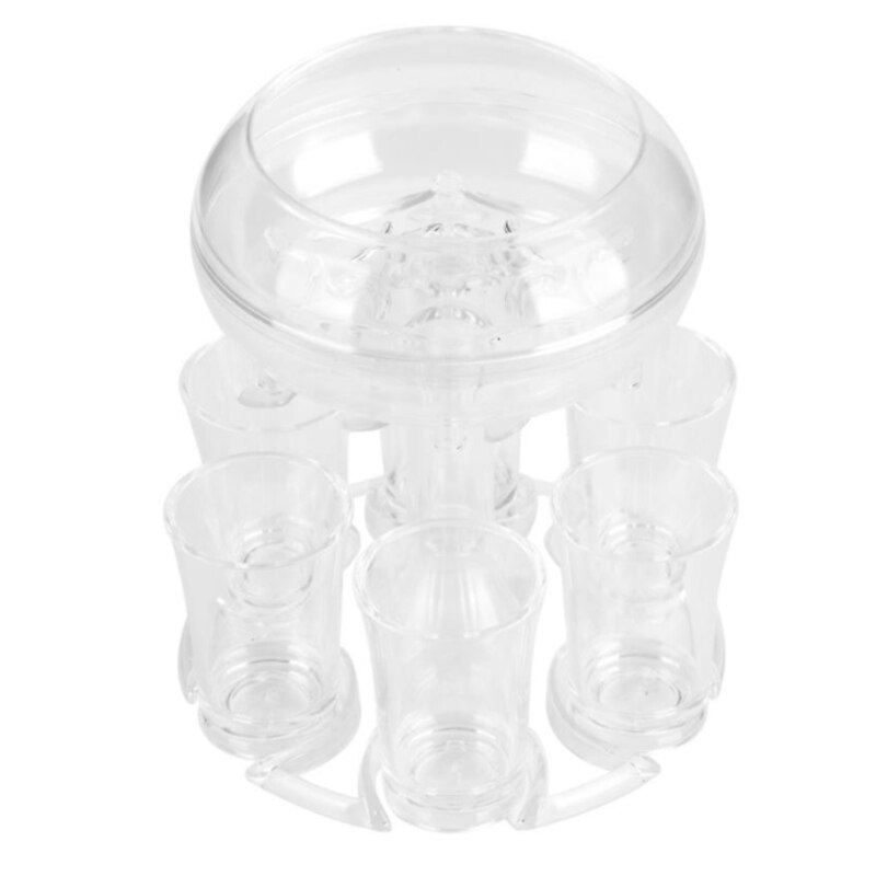 6 Borrelglas Transparante Dispenser Houder Voor Vullen Vloeistoffen, Bier, Cocktail, Party Bar Drinken Gereedschap: Transparent