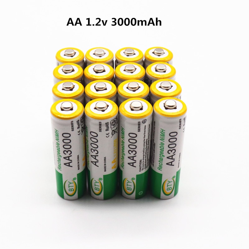 Daweikala AA 3000 1,2 V batería recargable de AA 3000mAh NI-MH 1,2 V batería recargable 2A 3000 +
