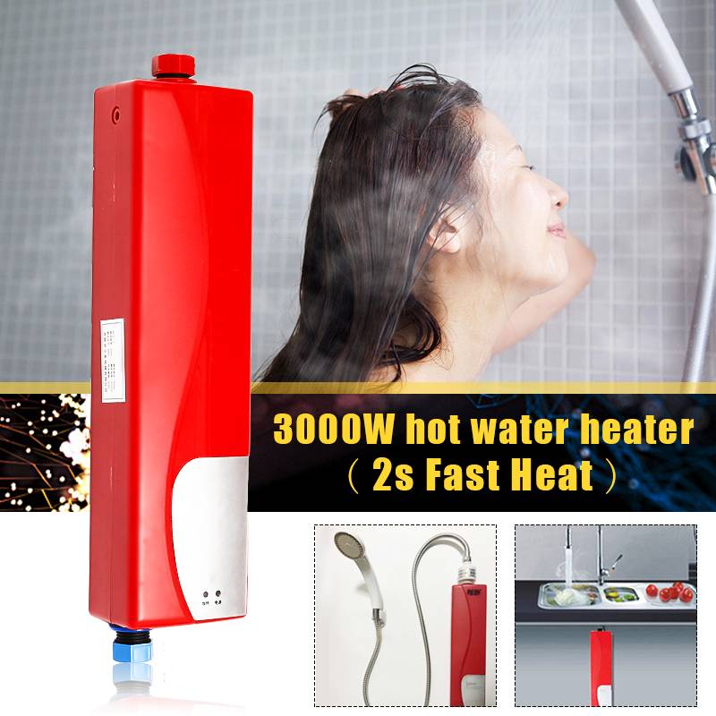3 S Snelle Warmte IPX4 Led Mini Boilers 3000W Instant Water Kachels Keuken Douche Voor Wassen Gerechten voedsel Kleding Gezichten