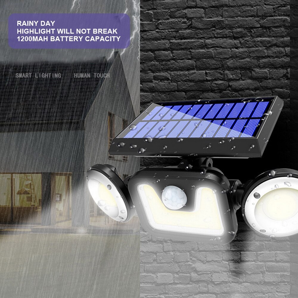 100LED Solar Light Outdoor Solar Lamp PIR Motion Sensor Wall Light Waterproof Solar Powered Sunlight for Garden Decoration