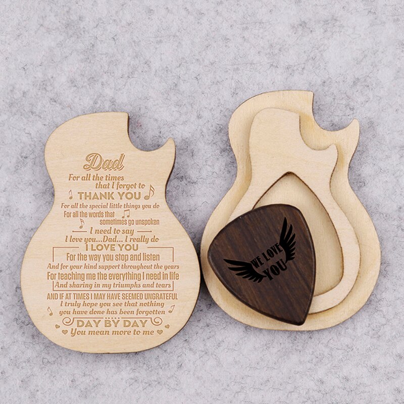 Houten Gitaar Pick Doos Gitaar Pick Houder Plectrum Doos Gitaar Player Muziek Vriendje Rc & P Q000105 Zwart: Q000105