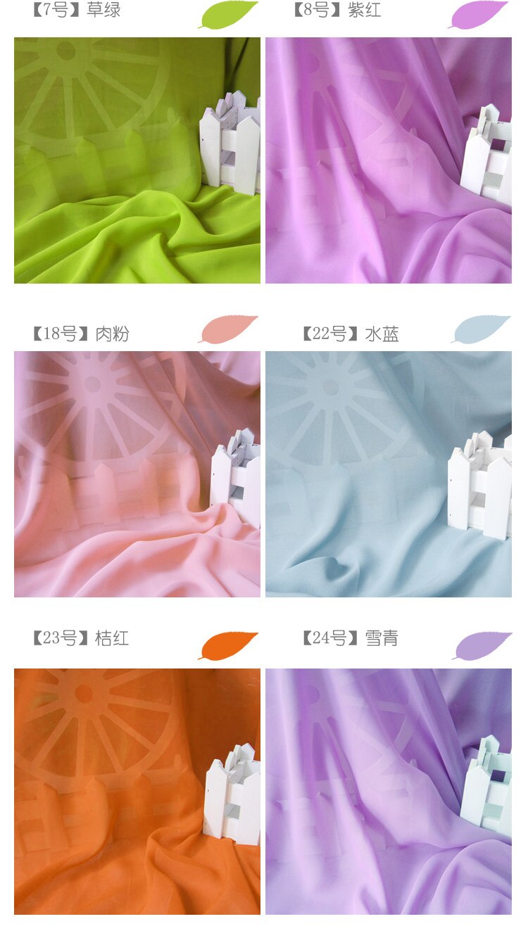 Chiffon georgette cloth fabric, transparent Wedding Lining Chiffon Yarn Clothes DIY Chiffon Fabric