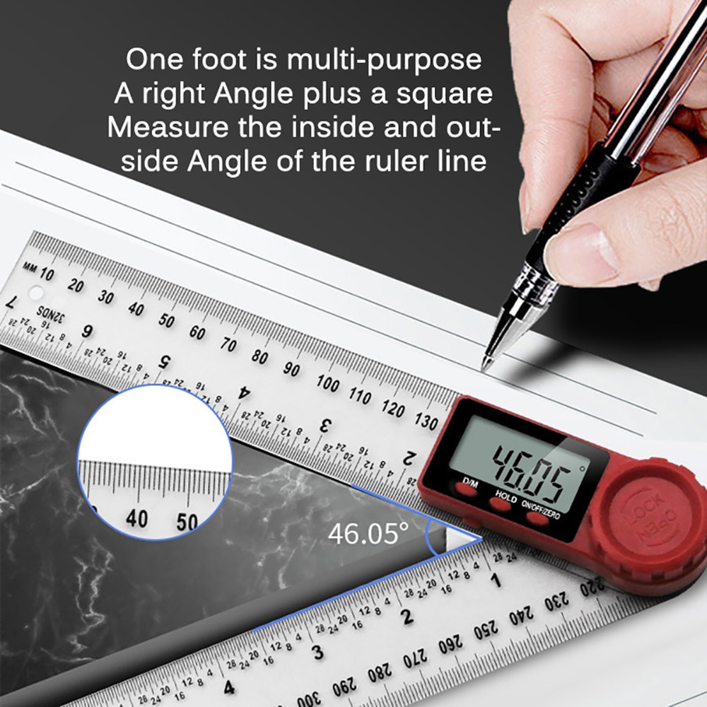 200mm /300 Mm Stainless Steel Digital Meter Angle Inclinometer Angle Digital Ruler Electron Goniometer Protractor Angle Finder