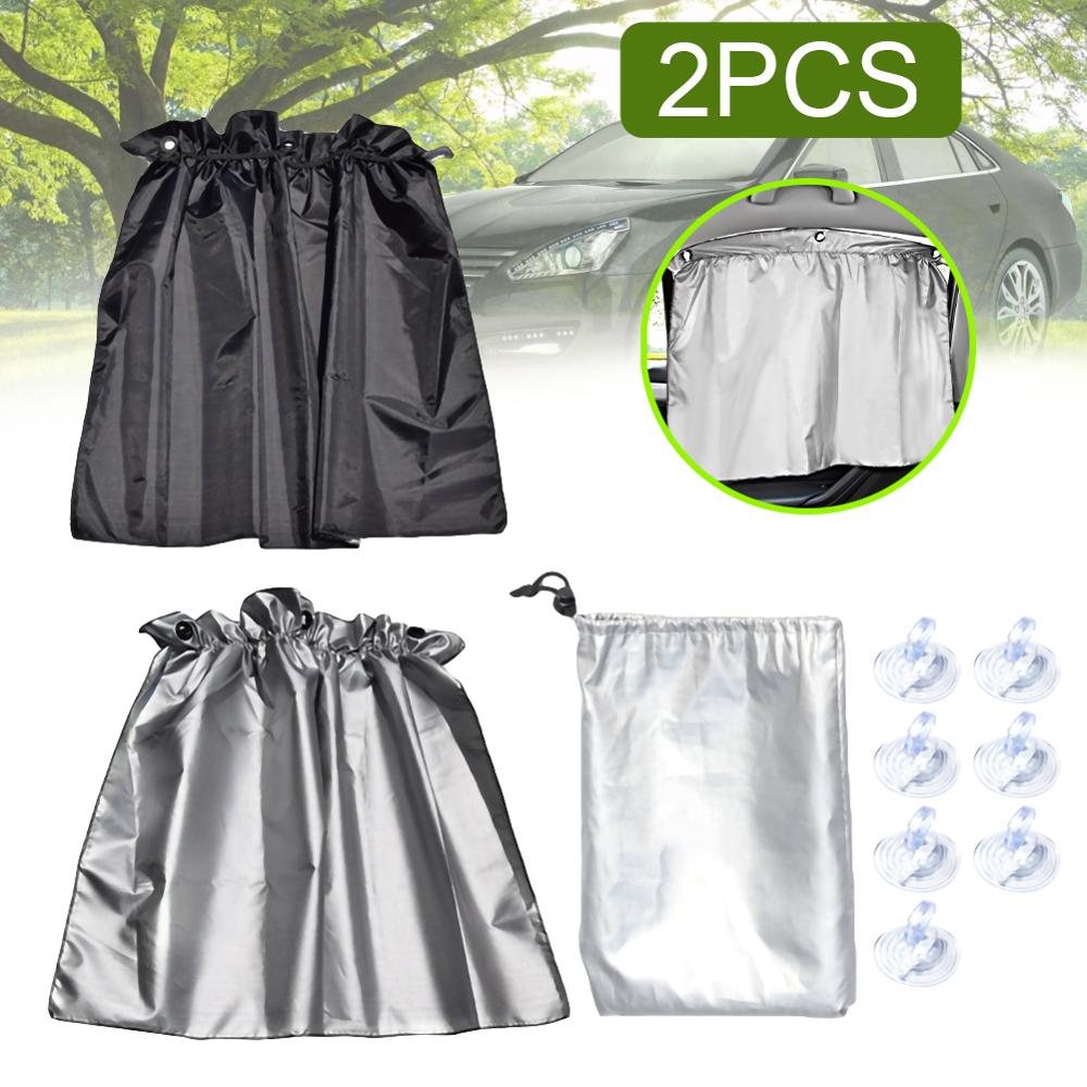 2/4 st bil solskydd auto sidofönster gardin sommarsol uv sugkopp 190t polyester taft integritetsskydd ark: 2 st