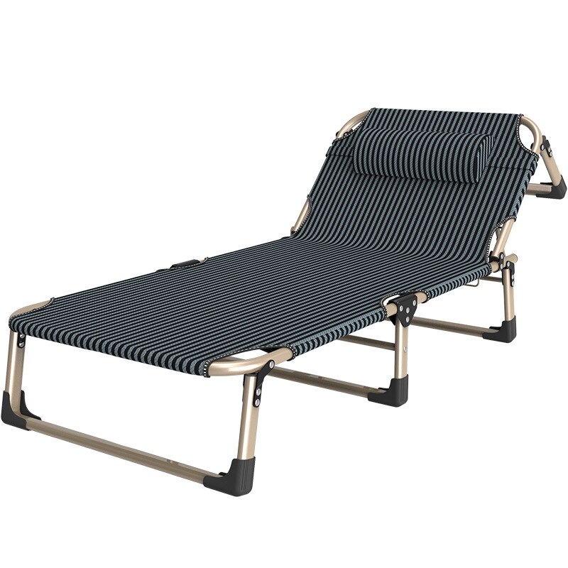 Open leisure folding bed lounge chair office nap lunch break bed simple single escort bed portable camp bed: Four stripe