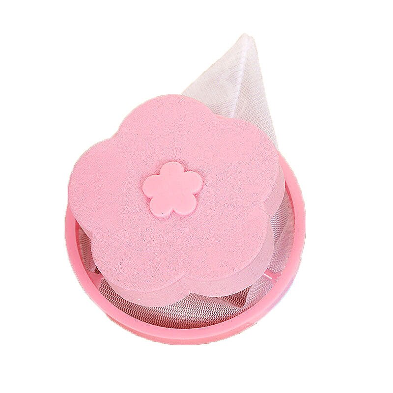 Vuile vezelverzamelaar wasmachine accessoires haarverwijdering wasballen schijven netfilterzak pluizenvangerzak: Roze