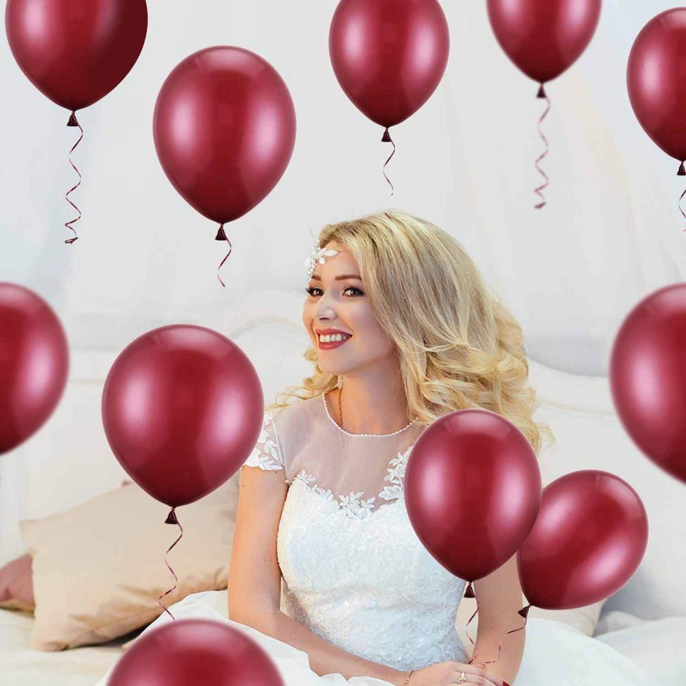 Hestya Burgundy Balloons 12 Inch Latex Party Balloons Burgundy Wine Red Balloons Weddings Birthday Bridal Shower decoration