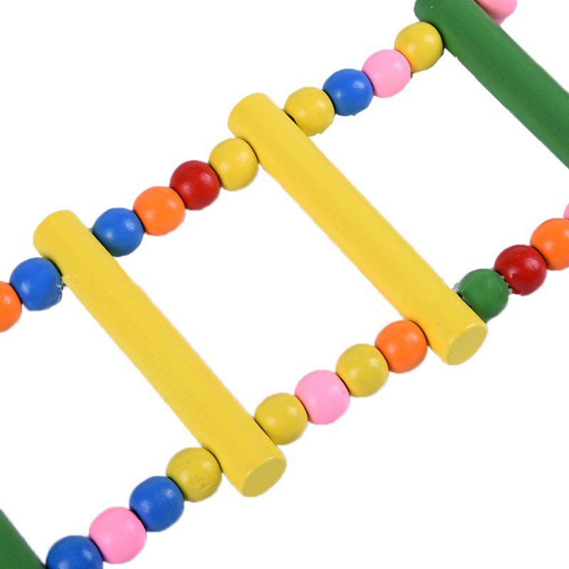 Colorful Wooden Bird Chickens Flexible Ladder Funny Climbing Bridge Swing Parrot