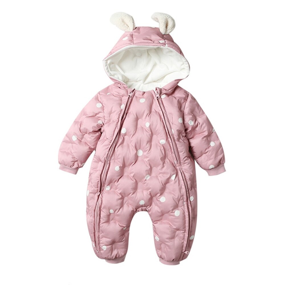 Winter Peuter Baby Rompertjes Dikke Klimmen Kleding Pasgeboren Jongen Meisje Warme Jumpsuit Kerst Hooded Uitloper 0-24M