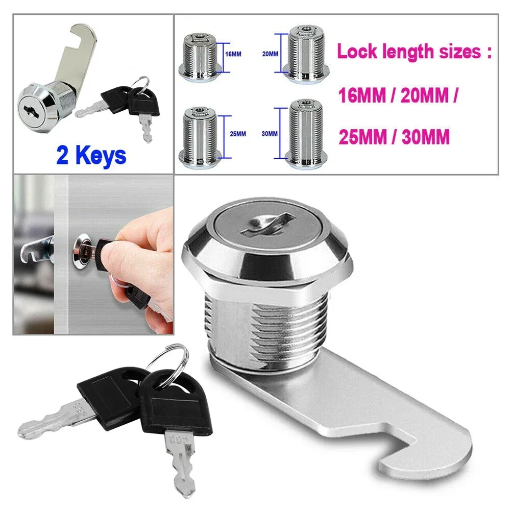 File/Drawer Cabinet Locks With 2 Keys Lock Furniture Hardware Door Cabinet Lock For Office Desk Letter Box Cam Locks