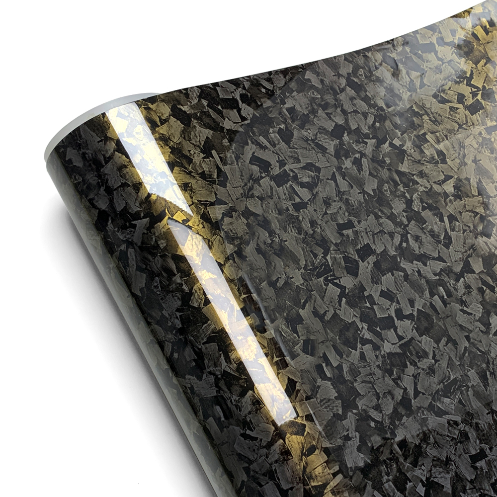 Carbon Fiber Vinyl Wrap Wasserdichtes, selbstklebendes Vinyl Auto Tuning Autoaufkleber Geschmiedete Kohlefaserfolie Autozubehör für den Innenbereich