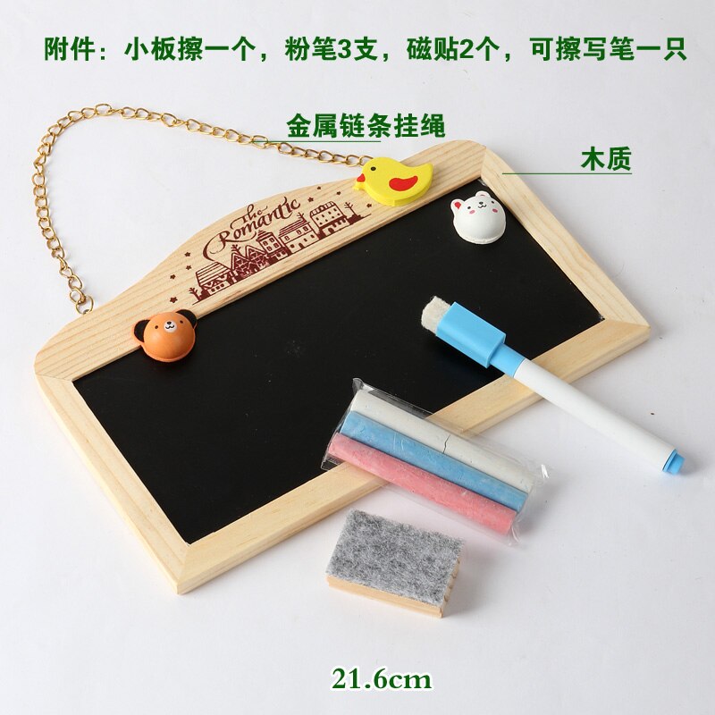 Hanging double-sided magnetic mini wooden message board notice promotional advertising hanging message board