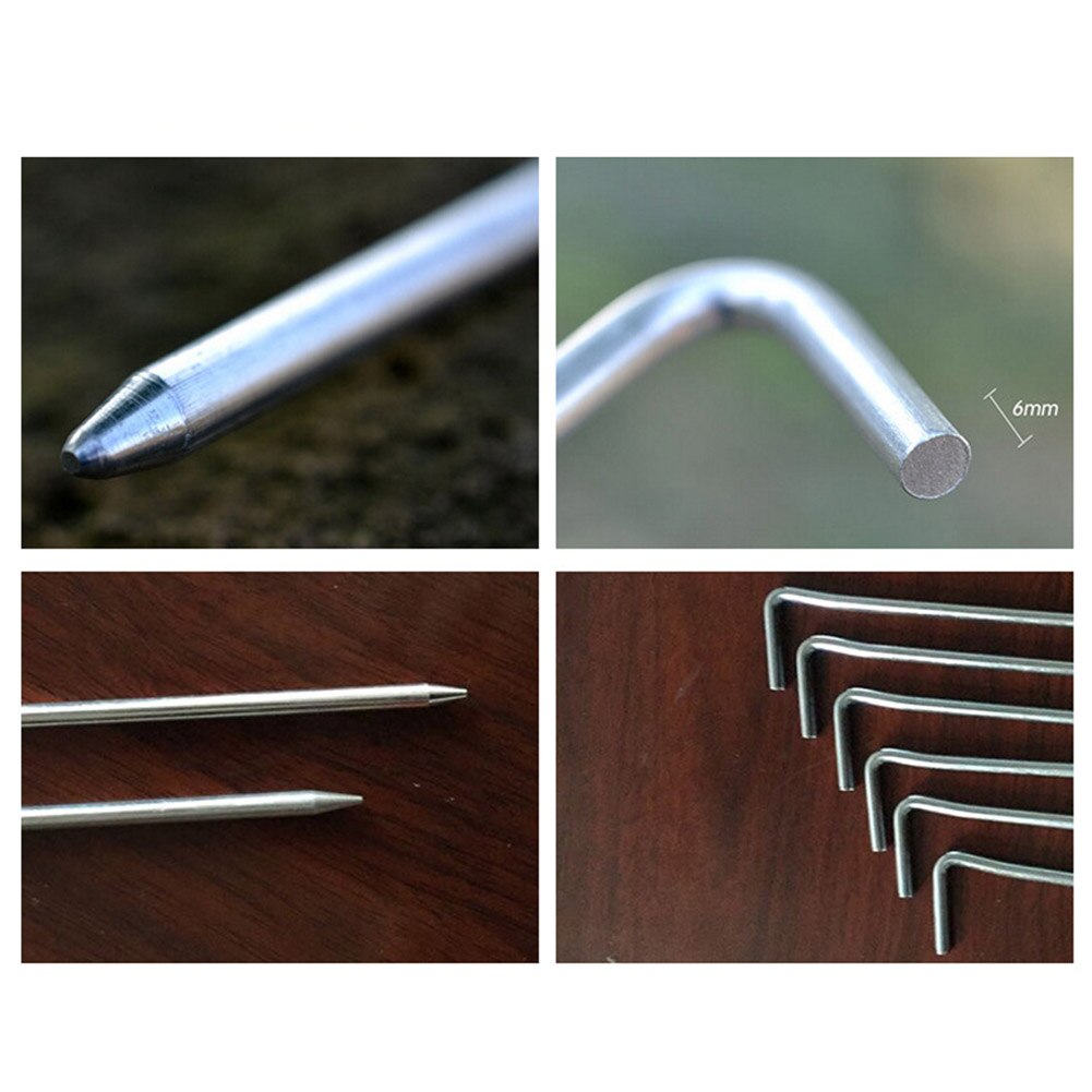 10 pçs barraca de acampamento pegs pregos aço metal durável resistente para caminhadas ao ar livre estacas ao ar livre ferramenta acampamento acessórios