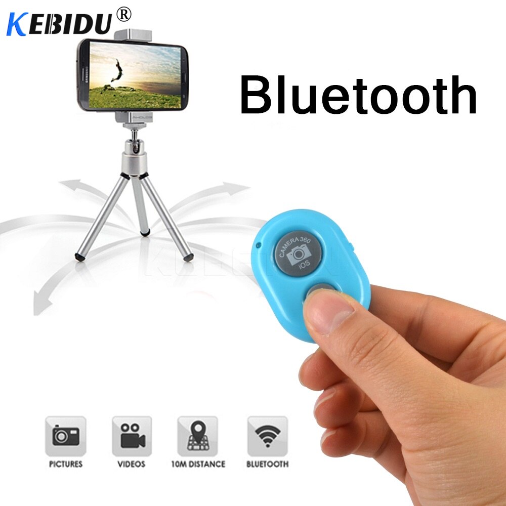 Kebidu controle remoto sem fio, bluetooth, auto-temporizador, liberação de obturador, câmera colorida, para ios e android, para smartphone
