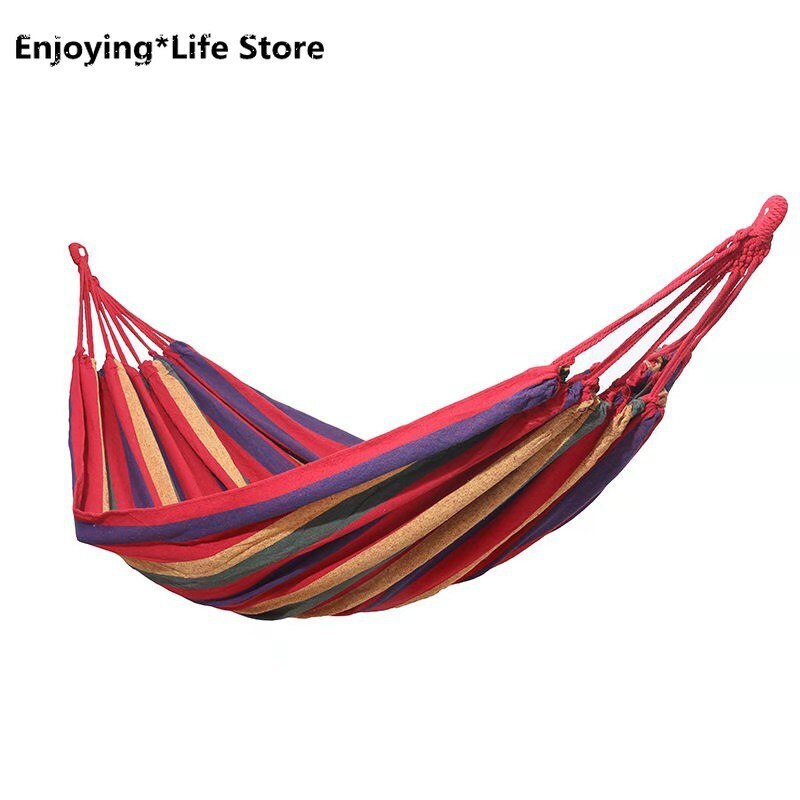 Rainbow Outdoor Leisure Double 2 Person Canvas Hammocks Ultralight Camping Hammock with Backpack 1.9*1.5m