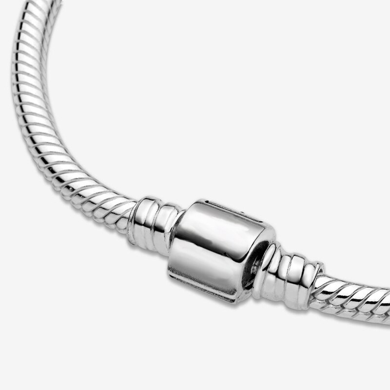 100% 925 Sterling Silver Barrel Clasp Snake Chain Bracelet Sterling Silver Jewelry Birthday Women
