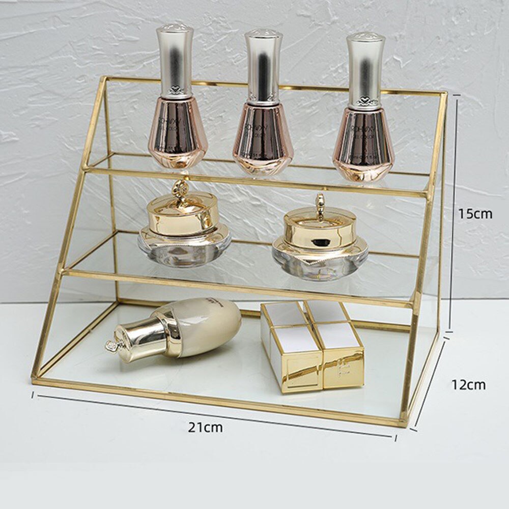 Trelags glass netto rød parfyme display stativ moderne enkel sminke parfyme hudpleie produkt lagring rack display stativ