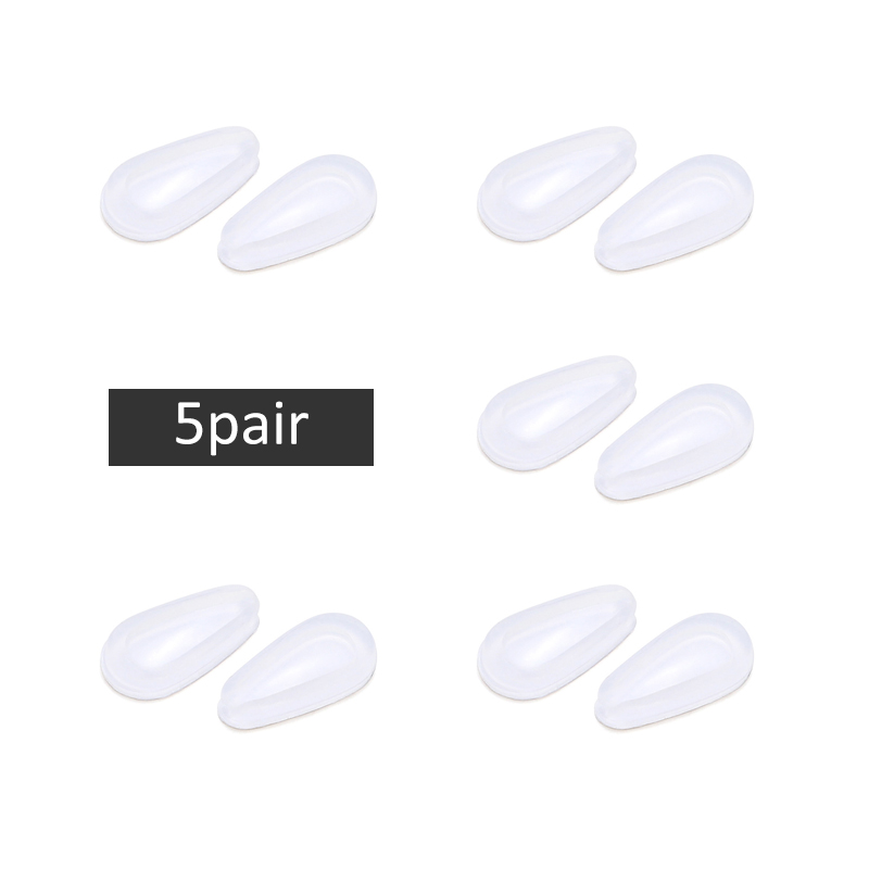 5pair Glasses Nose Pad Adhesive Silicone Nose Pads Non-slip Black White Thin Nosepads for Glasses Eyeglasses Eyewear Accessories: B-White
