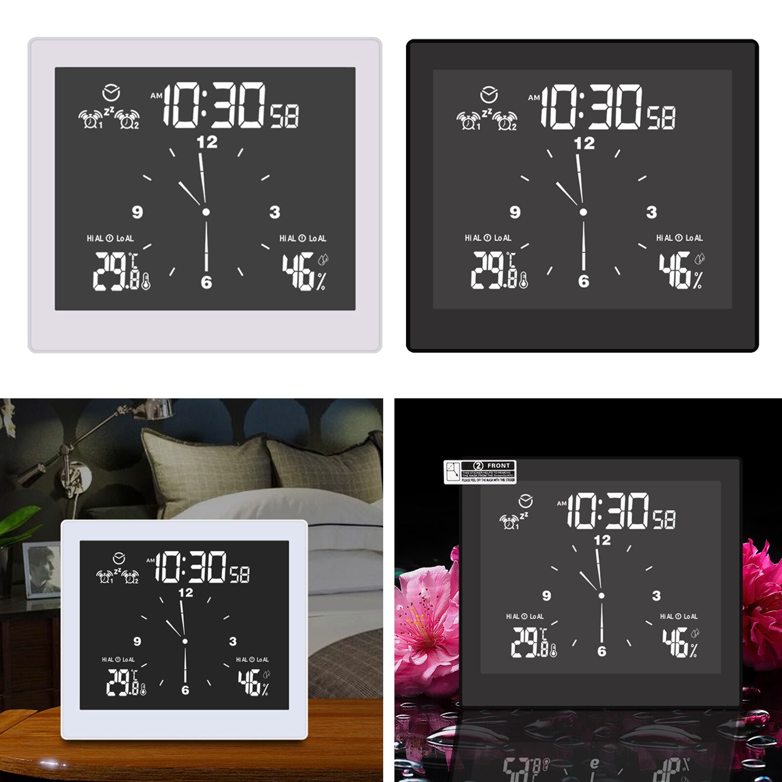 Waterproof Digital Shower Clock Humidity Temperature Bathroom Timer