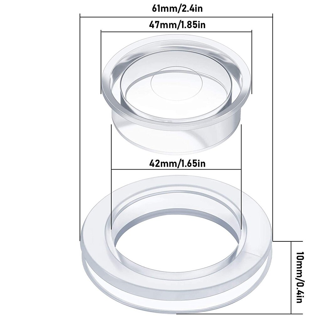 Siliconen Paraplu Dikkere Gat Ring Plug En Cap Set Voor Glas Buiten Patio Strand Tafel Clear