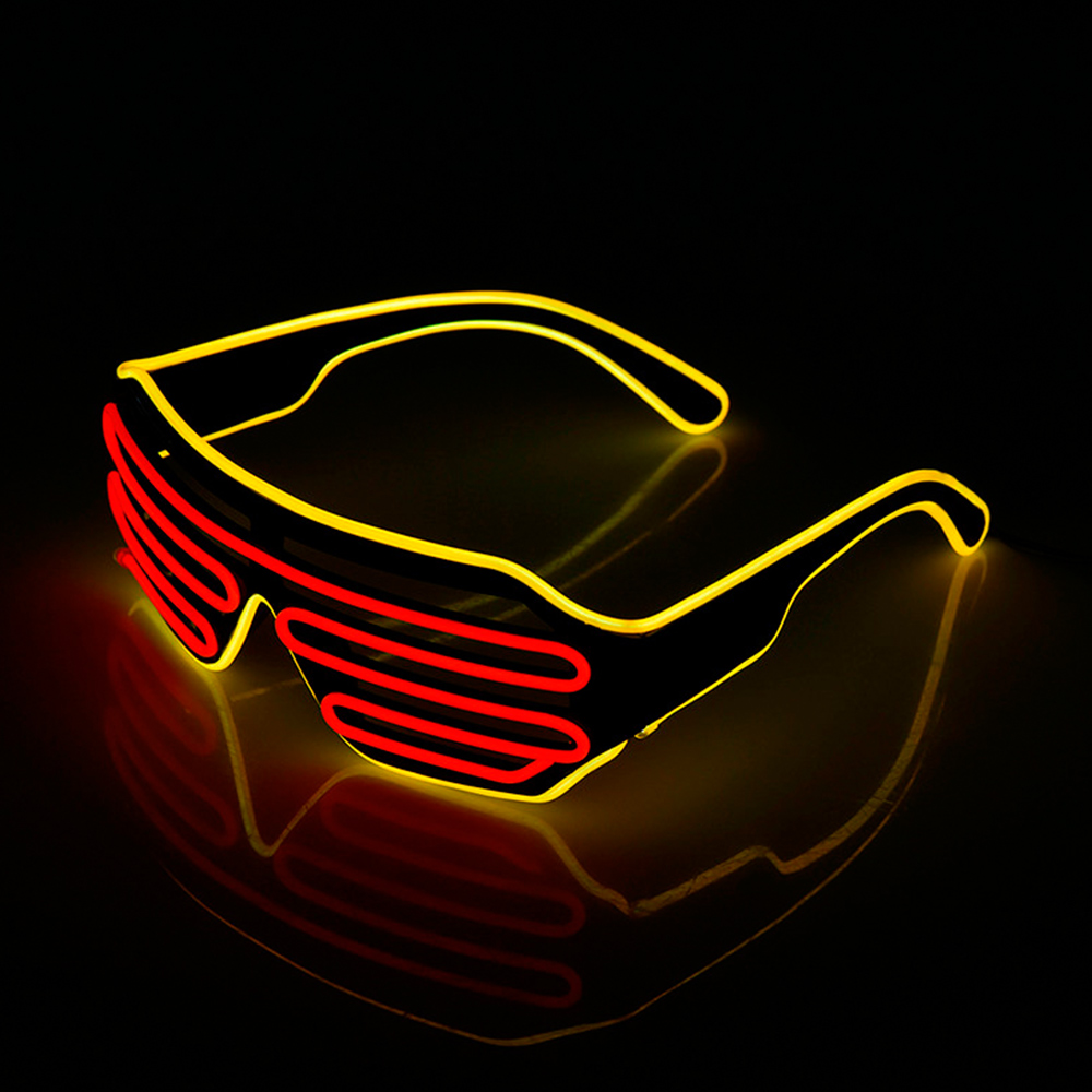 Future Punk Cyber LED lunettes lumineuses néon lueur dans le noir lunettes pour Club Bar fête Disco danse scène atmosphère accessoires: Gris clair