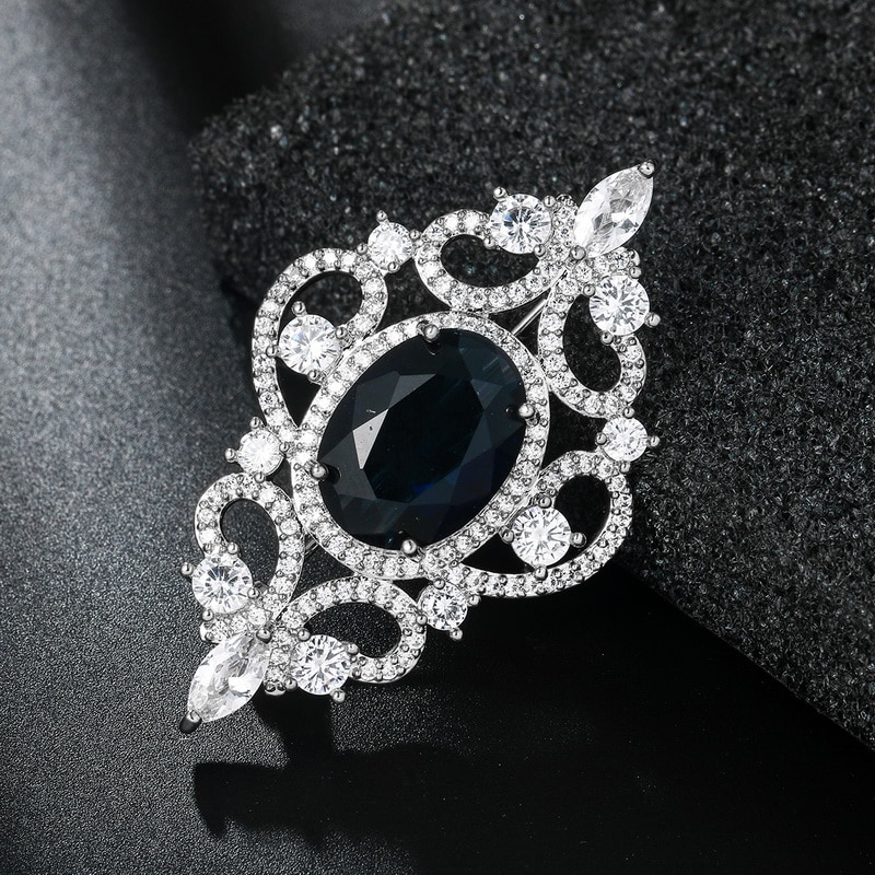 WEIMANJINGDIAN Shinning Cubic Zirconia CZ Crystal Art-deco Vintage Jewelry Brooch Pins for Women