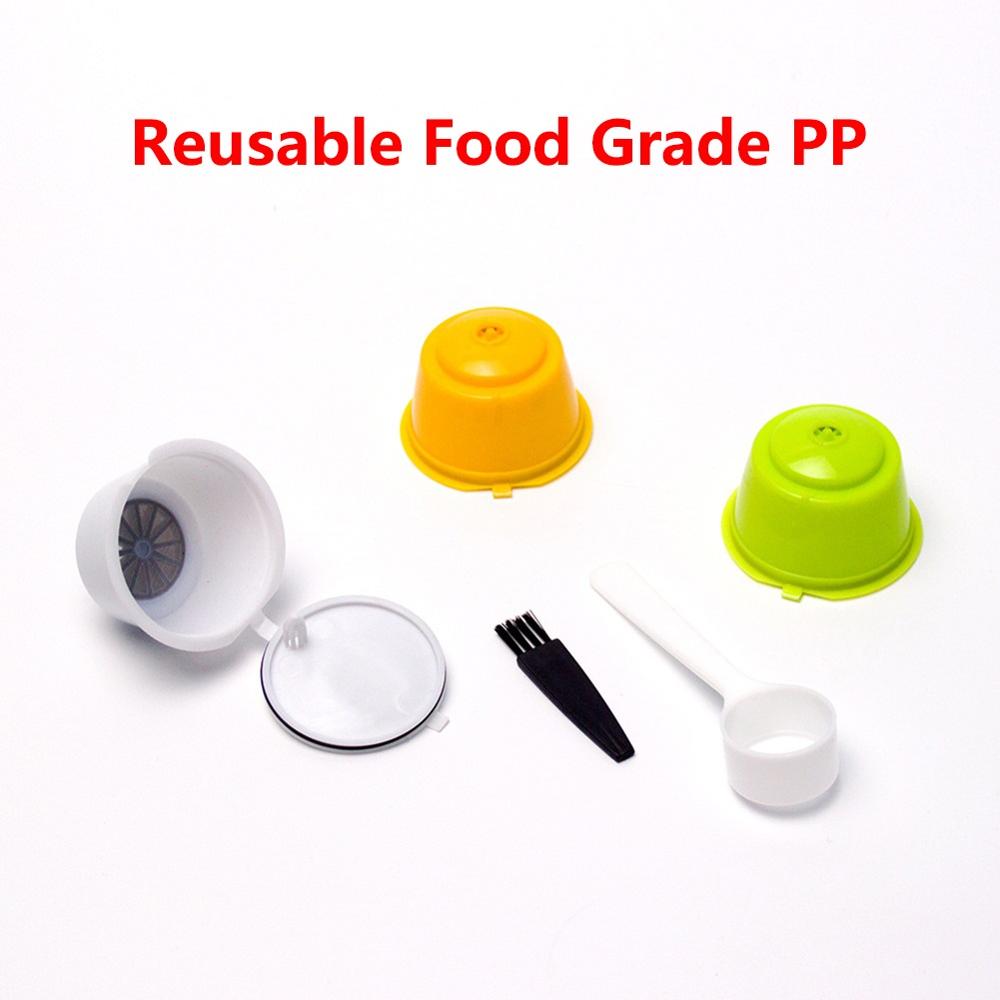 Capsules de café réutilisables, dosette rechargeable pour nescafé, en acier inoxydable, Dolce Gusto, filtre à crème permanente: 5pcs 3colors