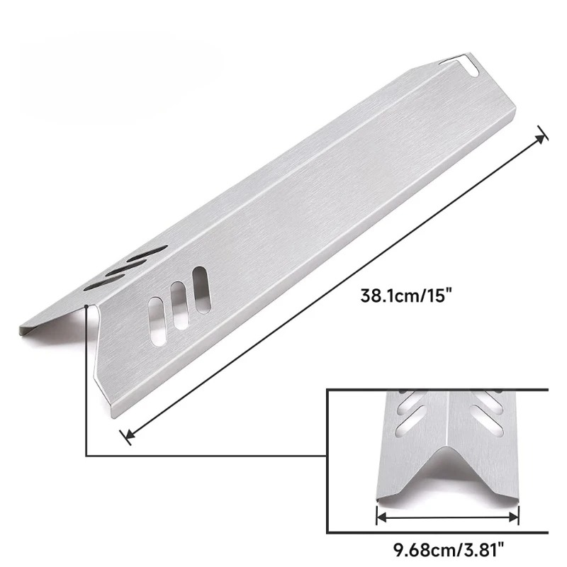 Universal 15 Inch Grill Heat Tents Shields Stainless Steel for Gas Grill Burners Cover Flame Tamers Grill Replacement Parts
