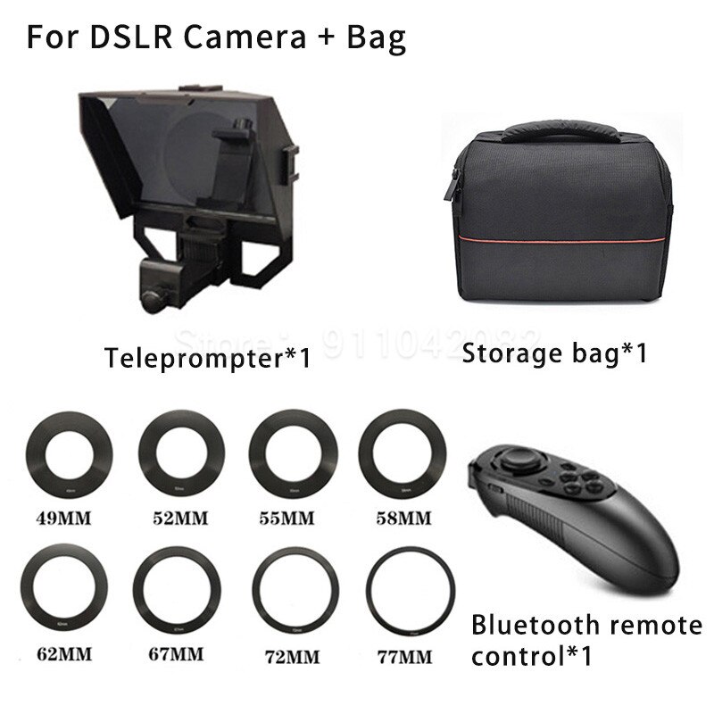 Mini Portable Teleprompter Mobile DSLR Prompting Inscriber Interview Prompter Reader for Phone and DSLR Recording: with Bag