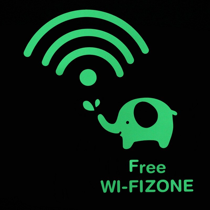 Free Wifi Inside Sign Luminous Sticker Glow in the Dark Wall Sticker Restaurant Hotel Store Shop Coffee House Window Decoration