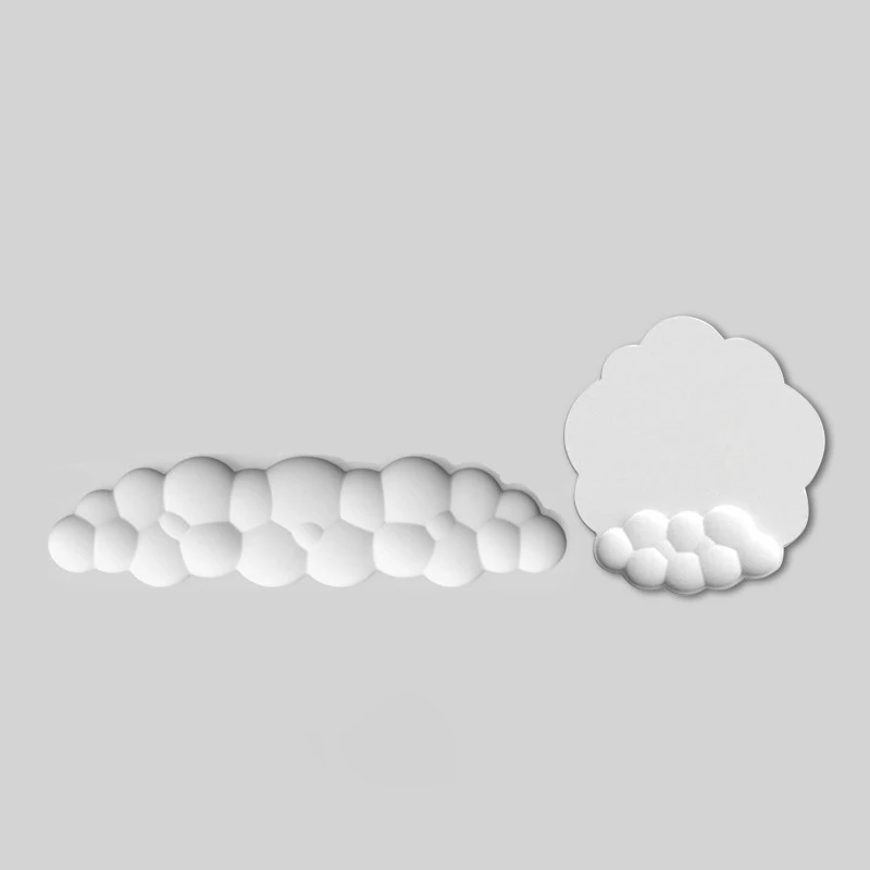 Cloud Wrist Rest Keyboard Memory Foam Mouse Mat Anti-slip Keyboard Handle Support MousePad Set Ergonomic Cloud Wrist Brace: Dark Grey