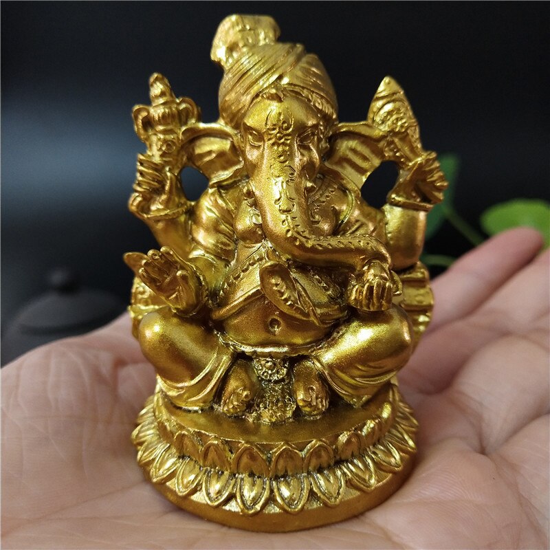 Guld lord ganesha buddha statue hjem havedekoration indisk ganesh elefant gud skulptur figurer ornamenter buddha statuer