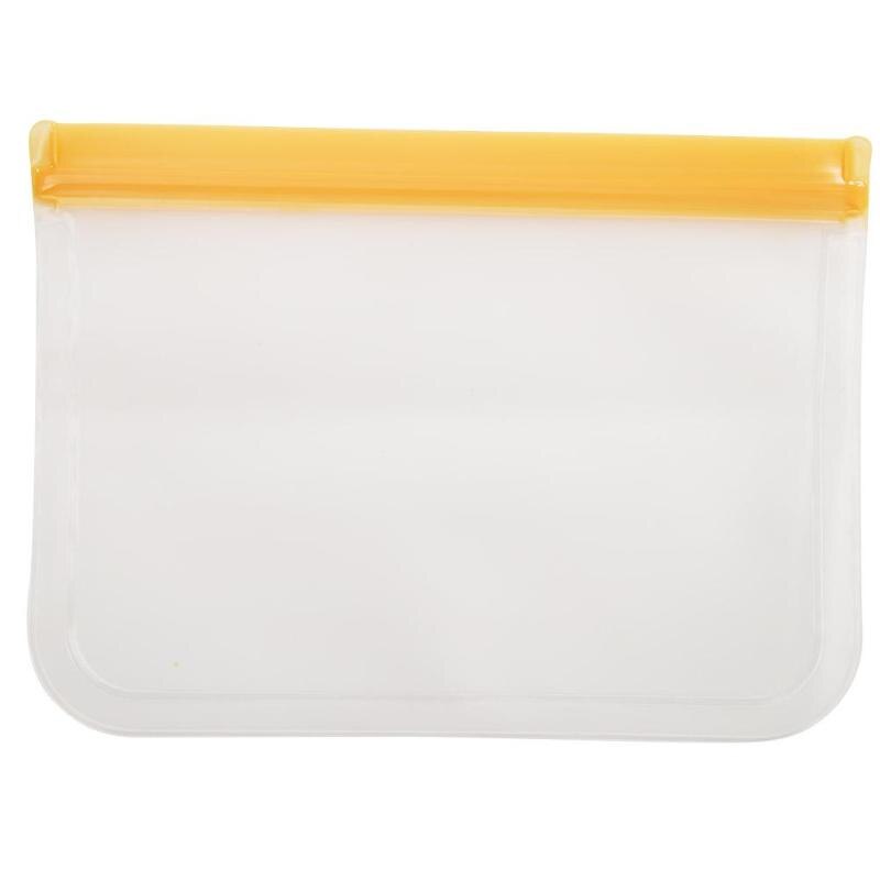 Reusable Silicone Food Storage Bags Leakproof PEVA Fruit Food Freezer Bag Fruit Meat Milk Organizer Ziplock Kitchen Supplies: Orange 23x17cm