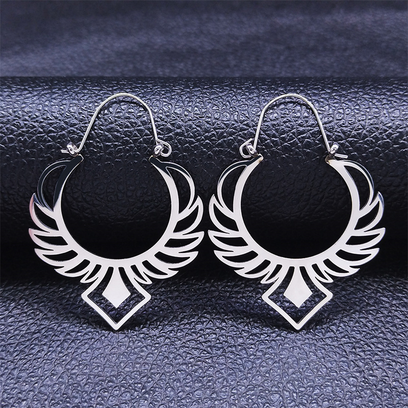 Pendientes de flor de loto de Yoga a la , pendientes de aro de acero inoxidable de Color dorado para mujer, joyería boucles d'oreilles E9360S01: Azul