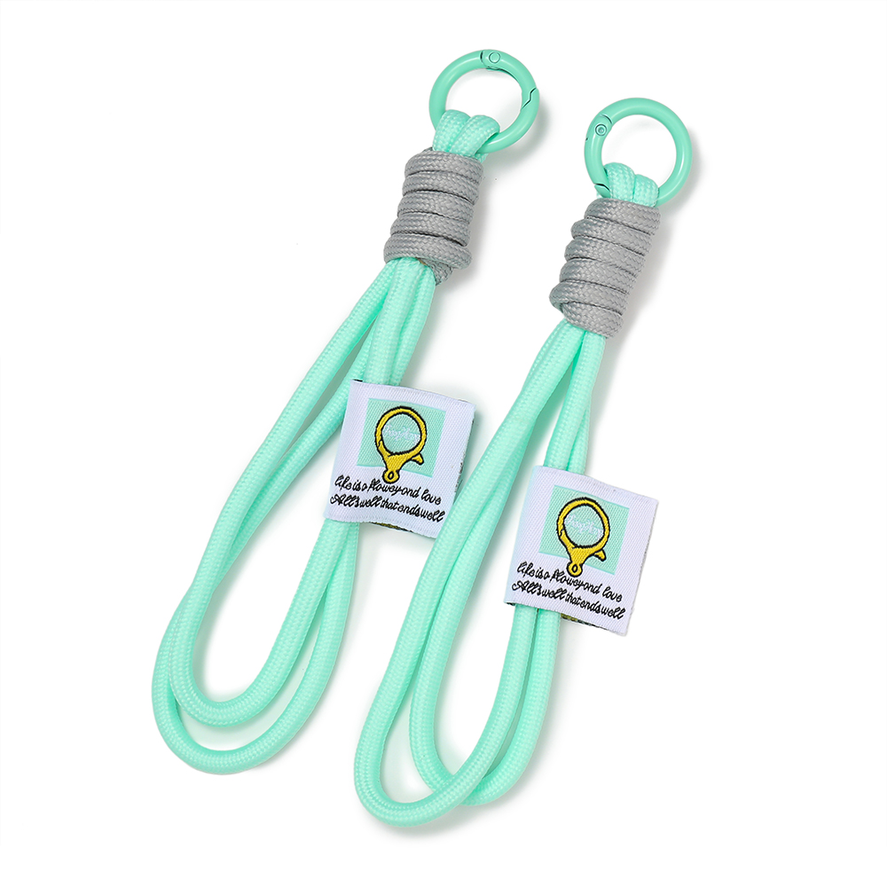 LLavero de cuerda trenzada iridiscente , mosquetón, llavero para mochila, accesorio colgante, cordón colgante, fabricación de joyas DIY: Plata