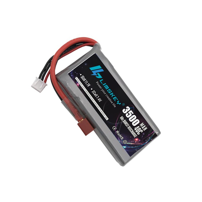 Limskey 2 stk rc lipo batteri 2s 7.4v 3500 mah 40c til feiyue 03 q39 wltoys 12428 12423 1:12 rc bilbatteri reservedeler rc båt