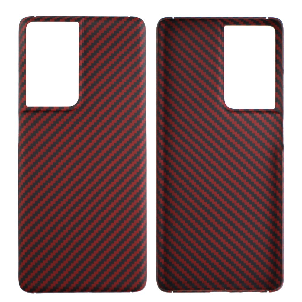 YTF-carbon carbon fiber phone Case For Samsung Galaxy S21 Ultra Ultra-thin Anti-fall business cover Galaxy S21 puls shell: S21 / Red (All pack)