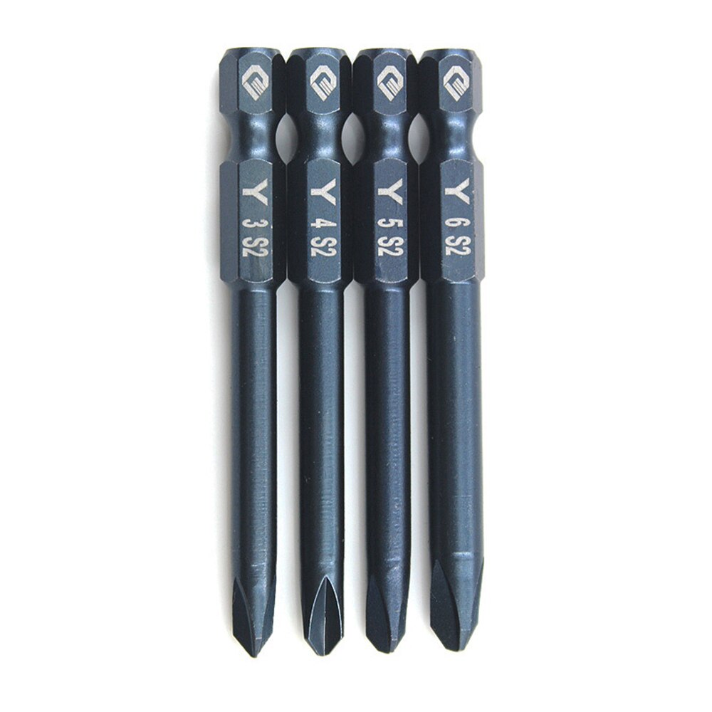 4 Stuks 65Mm Bits Hex Shanks Tri-Wing Elektrische Y3 Y4 Y5 Y6 Zwart Y Tips Tool Kit