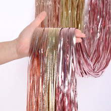 10 st/lot roséguld bakgrundsgardin metalliska fransar festgardin folie glitter julfotografi bakgrundsdekorationer