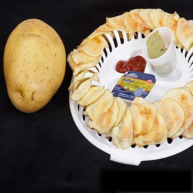 Diy Lage Calorieën Microwave Oven Fat Free Chips Maker Apple Fruit Aardappel Crisp Chip Keuken Tool Thuis