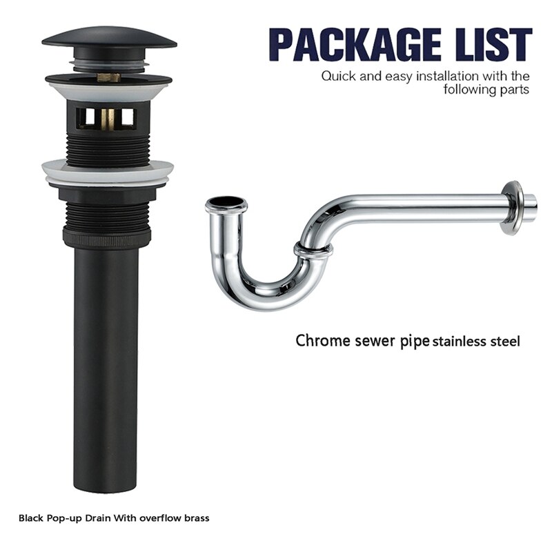 Badkamer Wastafel Wastafel Bounce Type Met Overloop Afvoer Set Afval Pijp Buis Huishouden Wastafel Pijp Outlet Accessoires