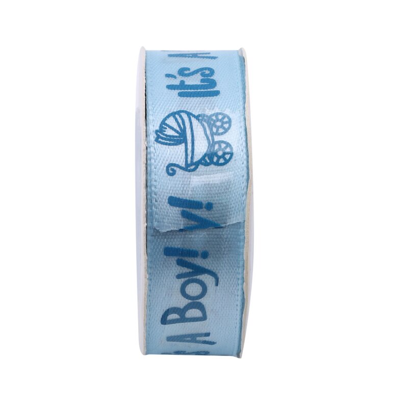 10 yardas/rollo de cinta de satén para Baby Shower It's A Boy/Girl, cinta de , cinta DIY hecha A mano, cintas para la de cumpleaños: Blue boy car