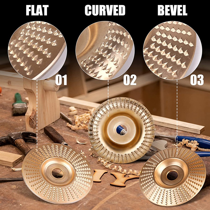 Wood Carving Discs Set Angle Grinder Wood Carving Disc Grinder Wheel Compatible With 4Inch And 4-1/2Inch Angle Grinders