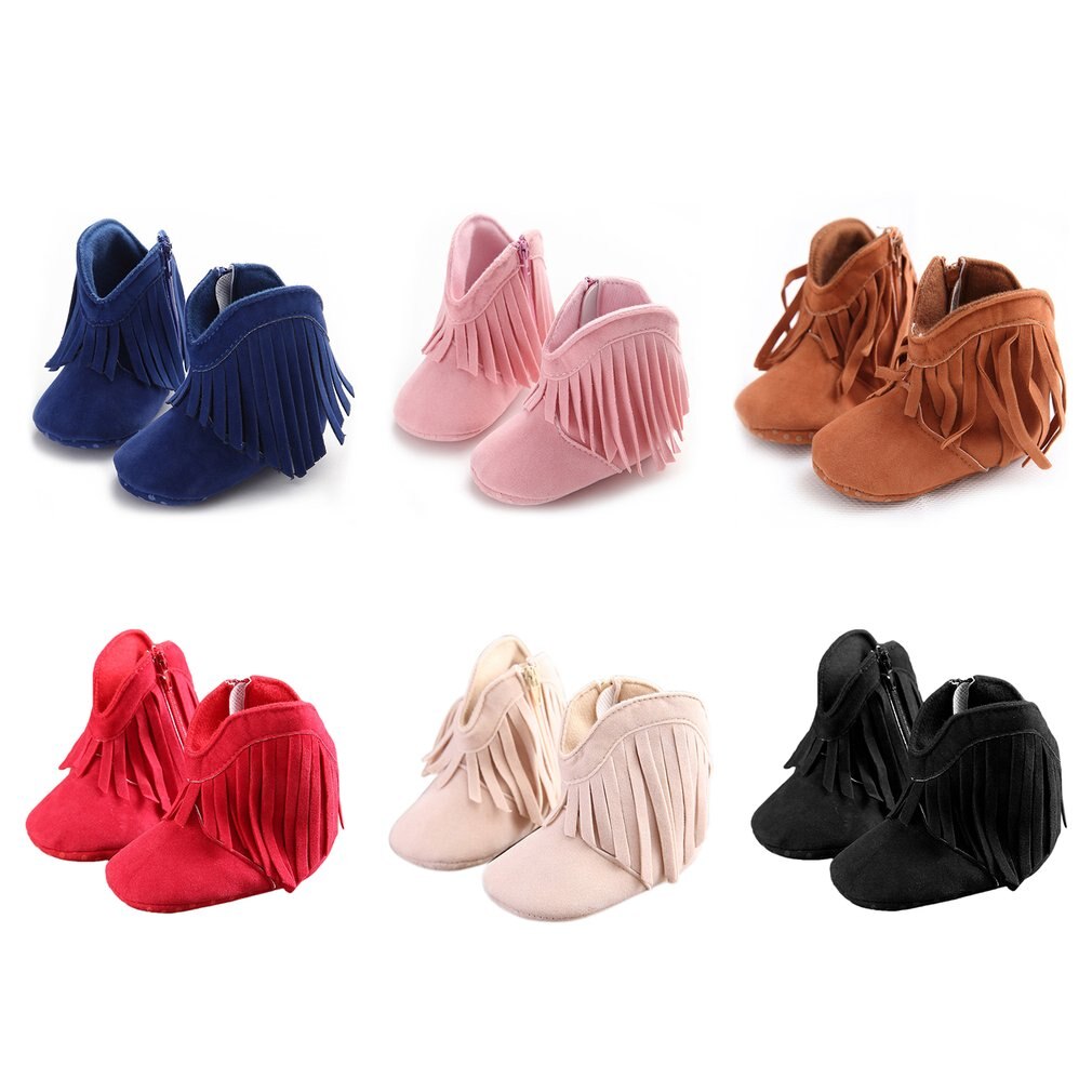 Outad Baby Meisjes Schoenen Warme Winter Kwasten Pasgeborenen Laarzen Mode Sneeuw Anti-Slip Laarzen Peuter Solid Fringe Baby Mocassins moccs