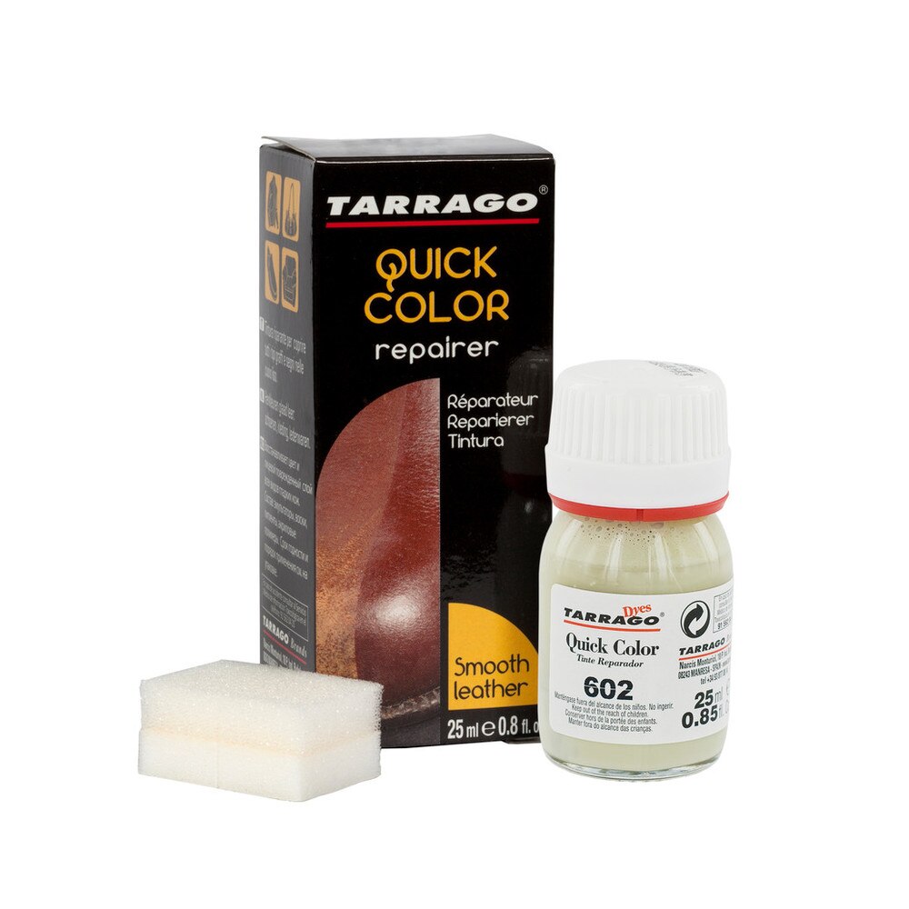 Tarrago | Quick Color 25 ml | Tinte Renovador de Color para Zapatos de Cuero Liso y Lona | Ostra (602)