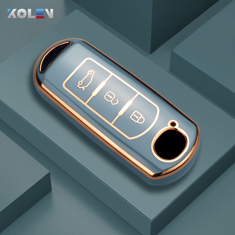 Modne etui z TPU na kluczyk zdalnego sterowania do Mazdy 2 3 5 6 BL BM GJ Atenza Axela Demio CX-3 CX3 CX-5 CX5 CX7 CX-9 CX8 Keyless: FIOLETOWY