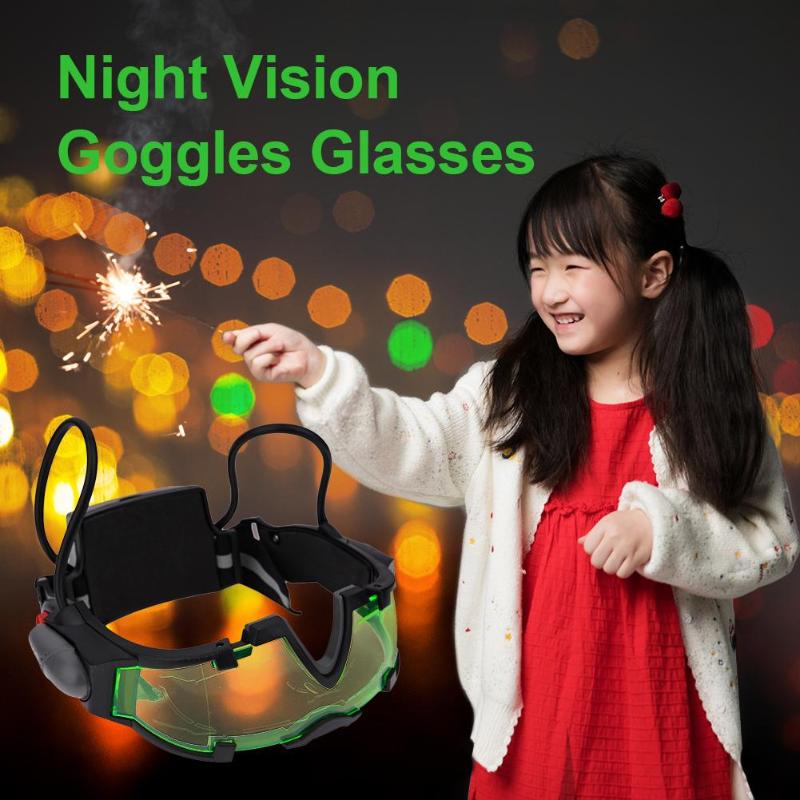 Adjustable Elastic Band Night Vision Goggles Glasses Eye Shield With LED